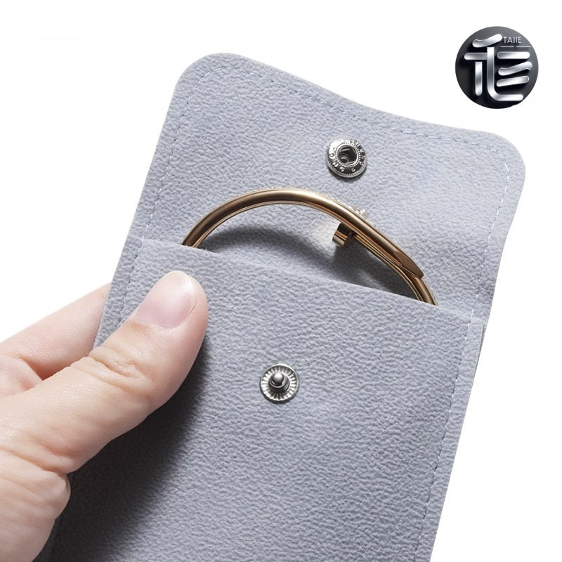 50PCS Luxury Velvet Jewelry Pouch, Snap Button Travel Storage Bag, Gift Packaging