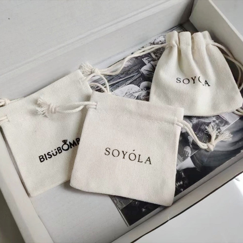 100pcs individuation Custom Cotton Jewelry Pouches, Eco-Friendly Drawstring Gift Bags