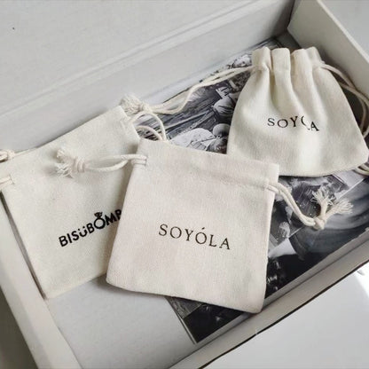 100pcs individuation Custom Cotton Jewelry Pouches, Eco-Friendly Drawstring Gift Bags