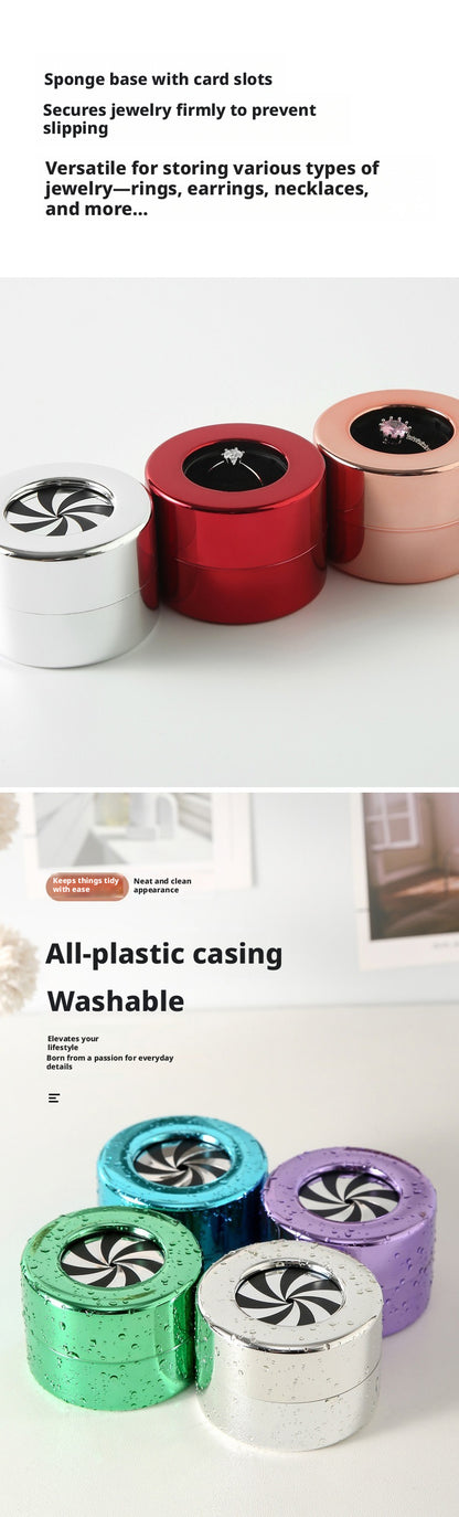 2PCS Plated plastic Ring Box, Unique Wedding Ring Case, Gift for Her