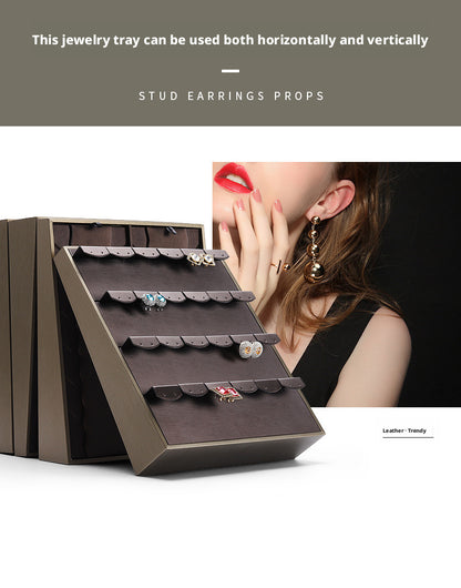 Inclined Jewelry Display Tray: Rings, Earrings, Necklaces, Pendants – Dual Position Stand
