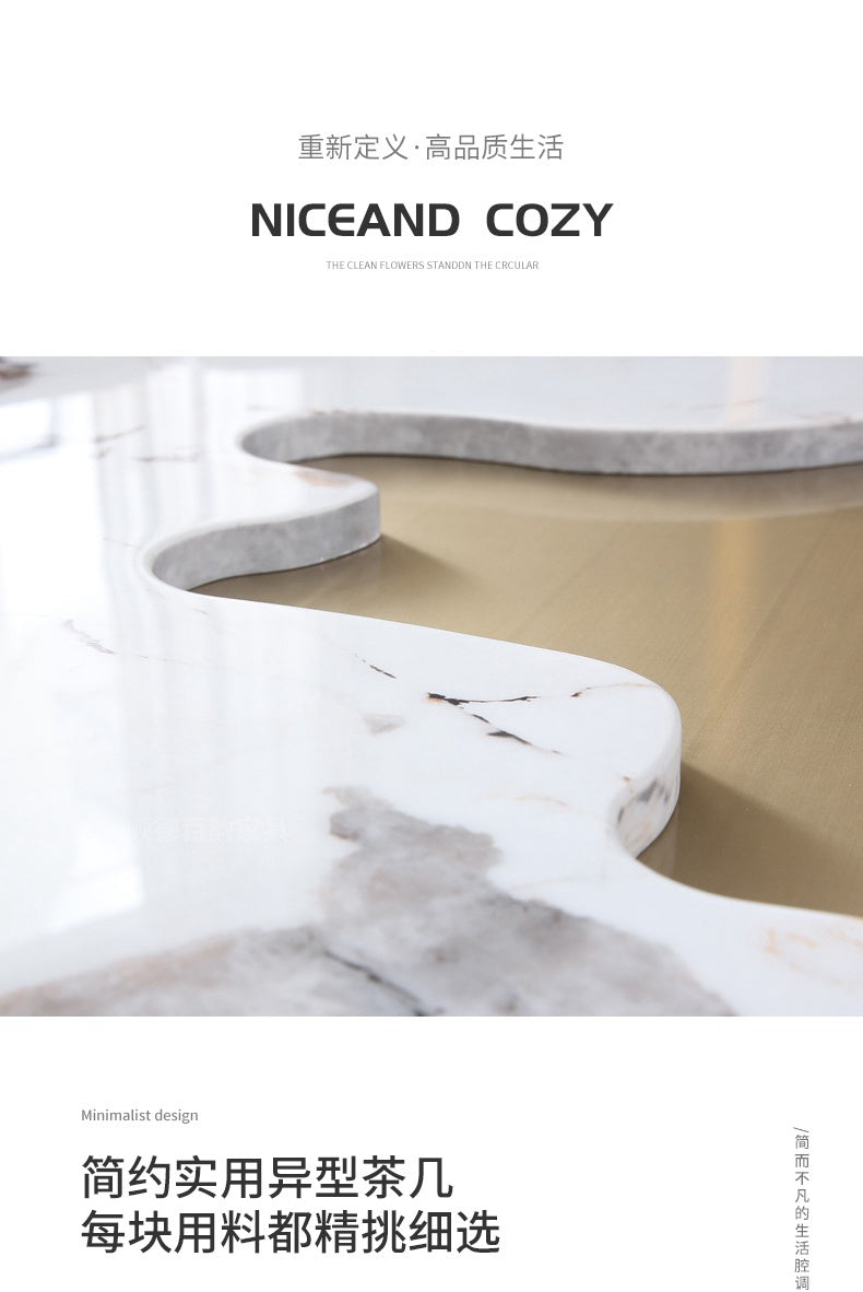 Italian minimalist solid wood coffee table Pandora marble creative home living room coffee table