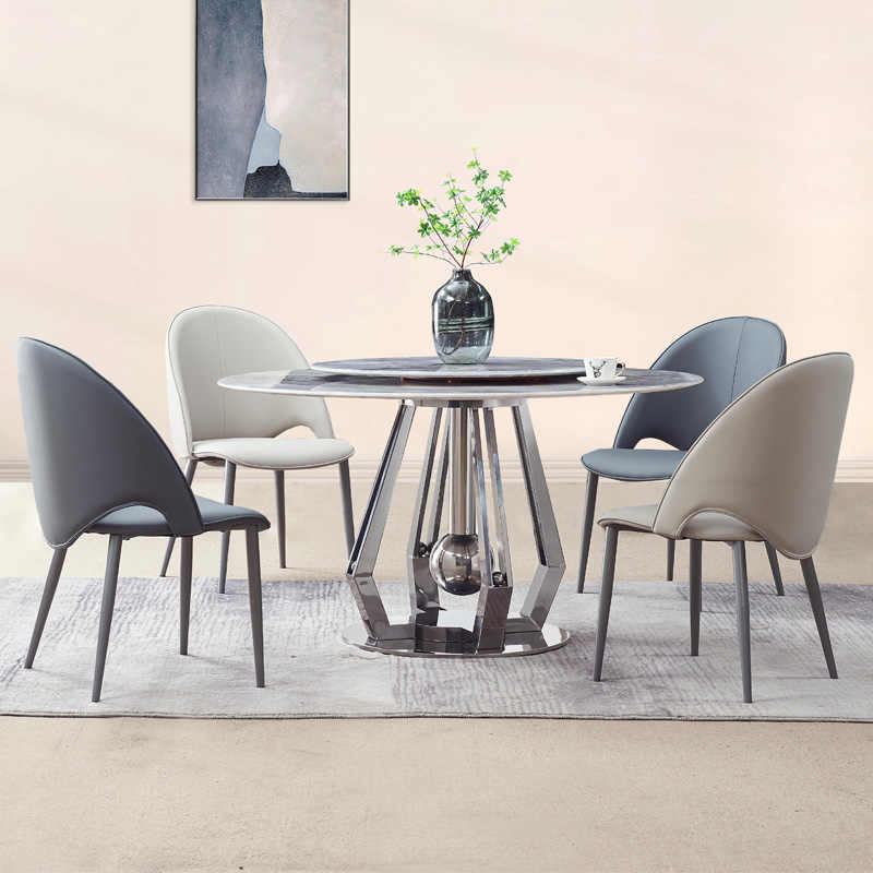Light luxury dining chair with armrests Italian minimalist tea chair