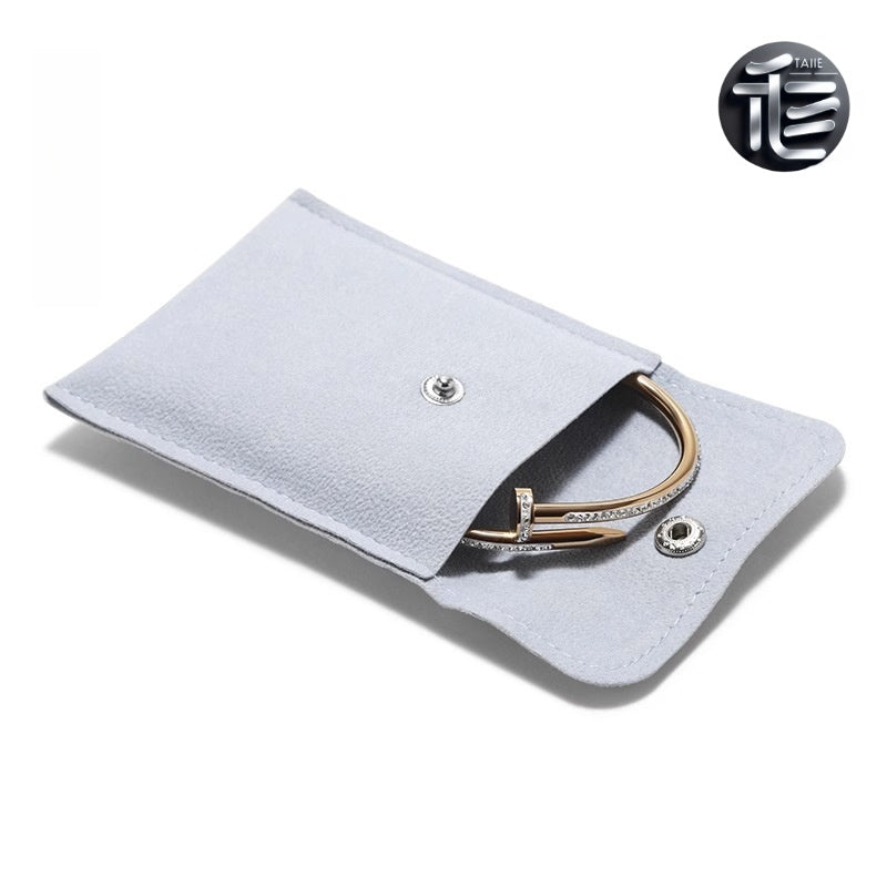 50PCS Luxury Velvet Jewelry Pouch, Snap Button Travel Storage Bag, Gift Packaging