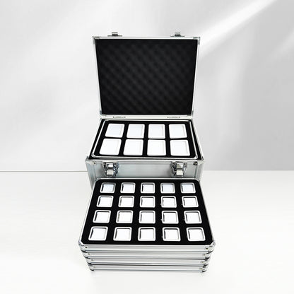 Lightweight Aluminum Tray with Clear Plastic Gemstone Box – Velvet-Flocked Sponge Insert,