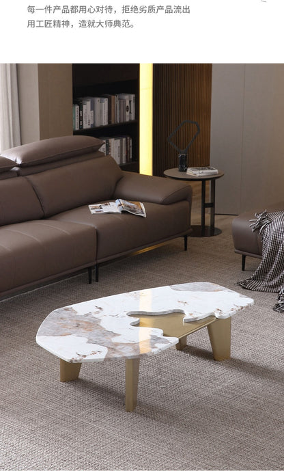 Italian minimalist solid wood coffee table Pandora marble creative home living room coffee table