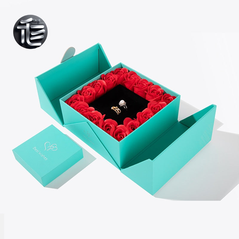 Gift box,jewelry box,ring box,fireworks,Festival box,Velvet Jewelry Box,Engagement Ring Box