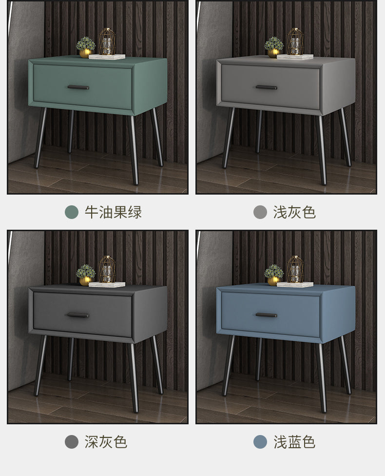 Technology cloth minimalist bedside cabinet Solid wood frame small apartment microfiber skin light luxury simple modern bedroom bedside cabinet