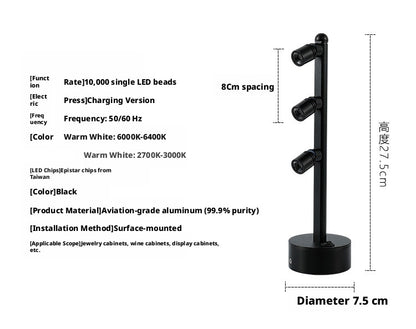Multi-Angle Jewelry Desk Spotlight, Bamboo Base CREE Chip, Adjustable Craft Workbench Lighting