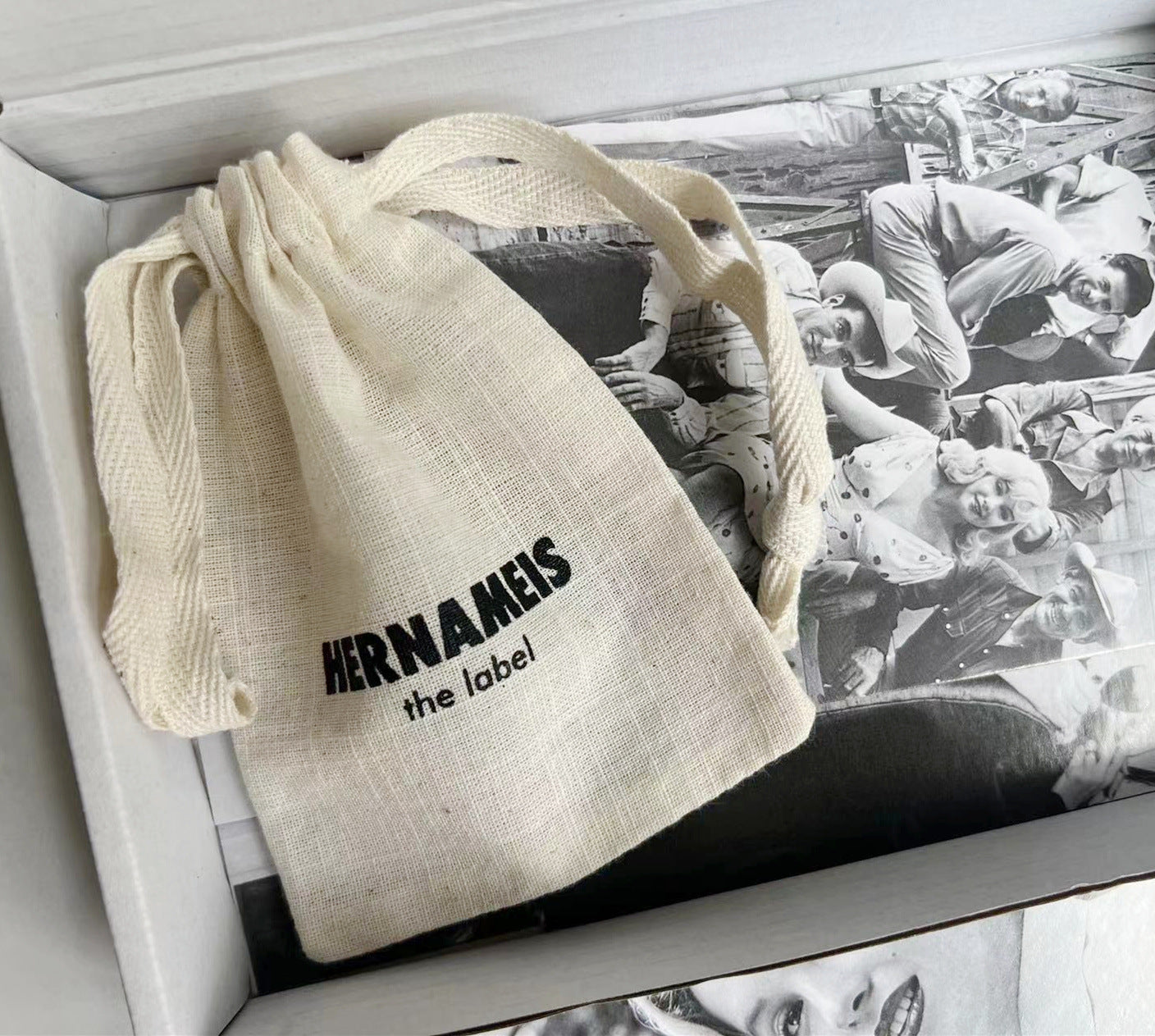 100PCS Custom Logo Cotton Jewelry Pouches, Personalized Drawstring Gift Bags