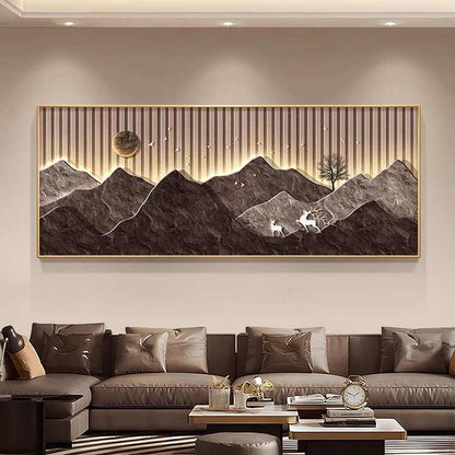 Cornucopan living room decorative painting landscape painting with back-up picture sofa background wall hanging painting light luxury high sense murals