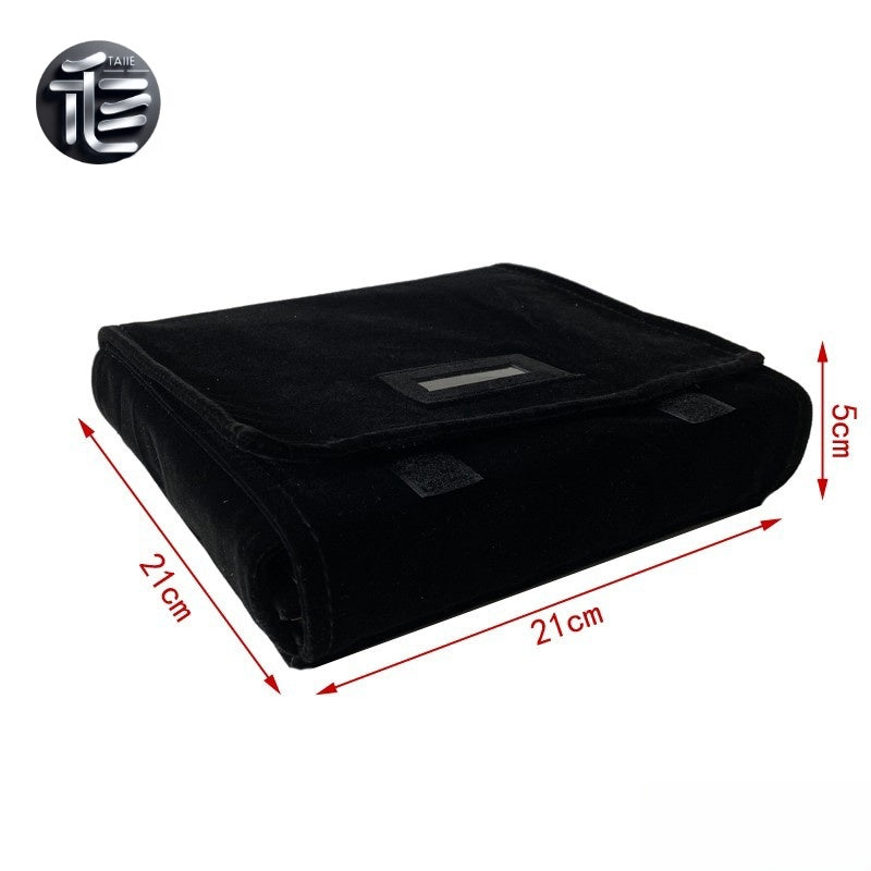 Foldable Velvet Jewelry Pouch, Roll Up Cloth Storage Bag for Earrings, TSA Travel Case