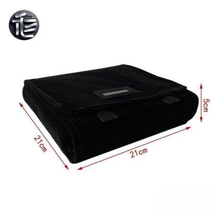 Foldable Velvet Jewelry Pouch, Roll Up Cloth Storage Bag for Earrings, TSA Travel Case