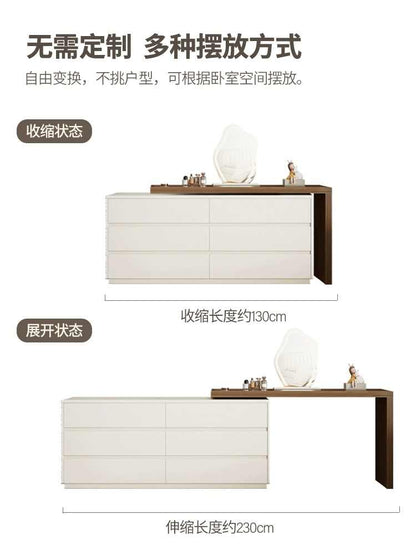 French cream dressing table bucket cabinet one bedroom wabi-Sabi network red bed tail expansion corner solid wood makeup table