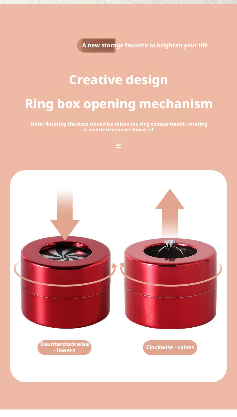 2PCS Plated plastic Ring Box, Unique Wedding Ring Case, Gift for Her