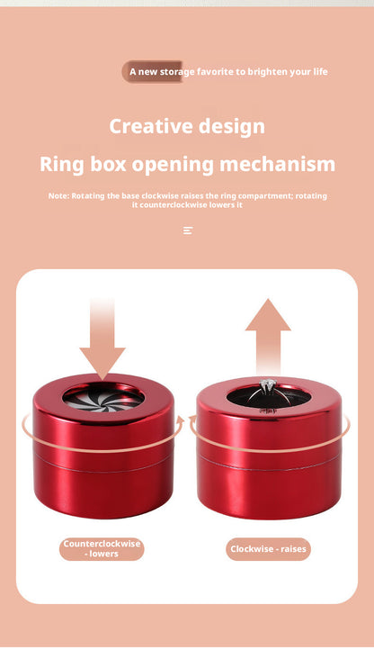 2PCS Plated plastic Ring Box, Unique Wedding Ring Case, Gift for Her