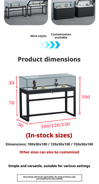 Lockable Display Case for Jewelry Store Glass Top Showcase