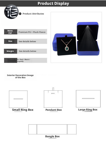 5pcs LED Jewelry Box with Bat Heart Ring for Gothic Proposal and Gift