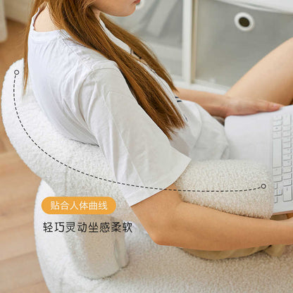 Small stool home modern simple lamb wool living room sofa children's stool light luxury round cream wind-sand hair stool