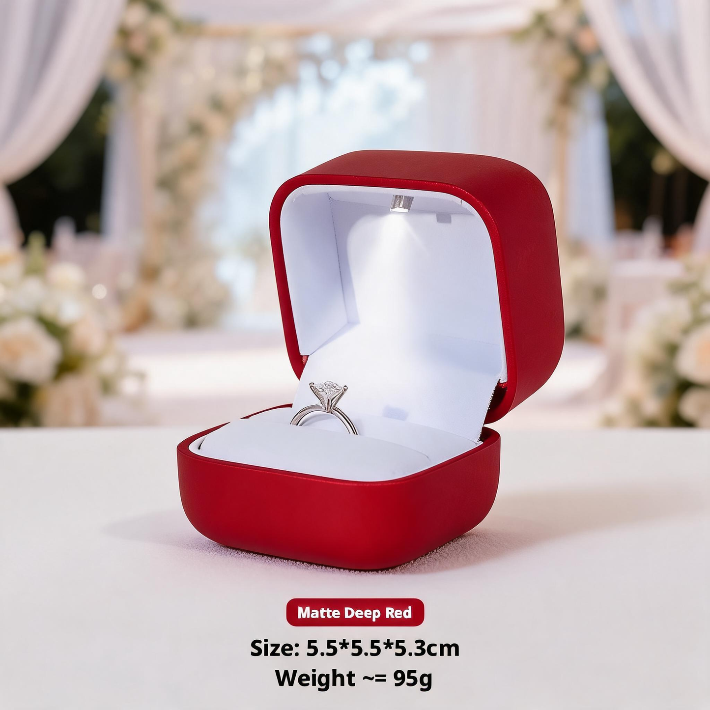 10PCS Jewelry Organizer Box with LED Light, Locking plastic Case for ring