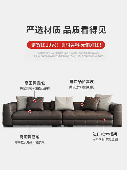 Italian minimalist leather sofa designer head layer cowhide living room modern simple BLAZER sofa