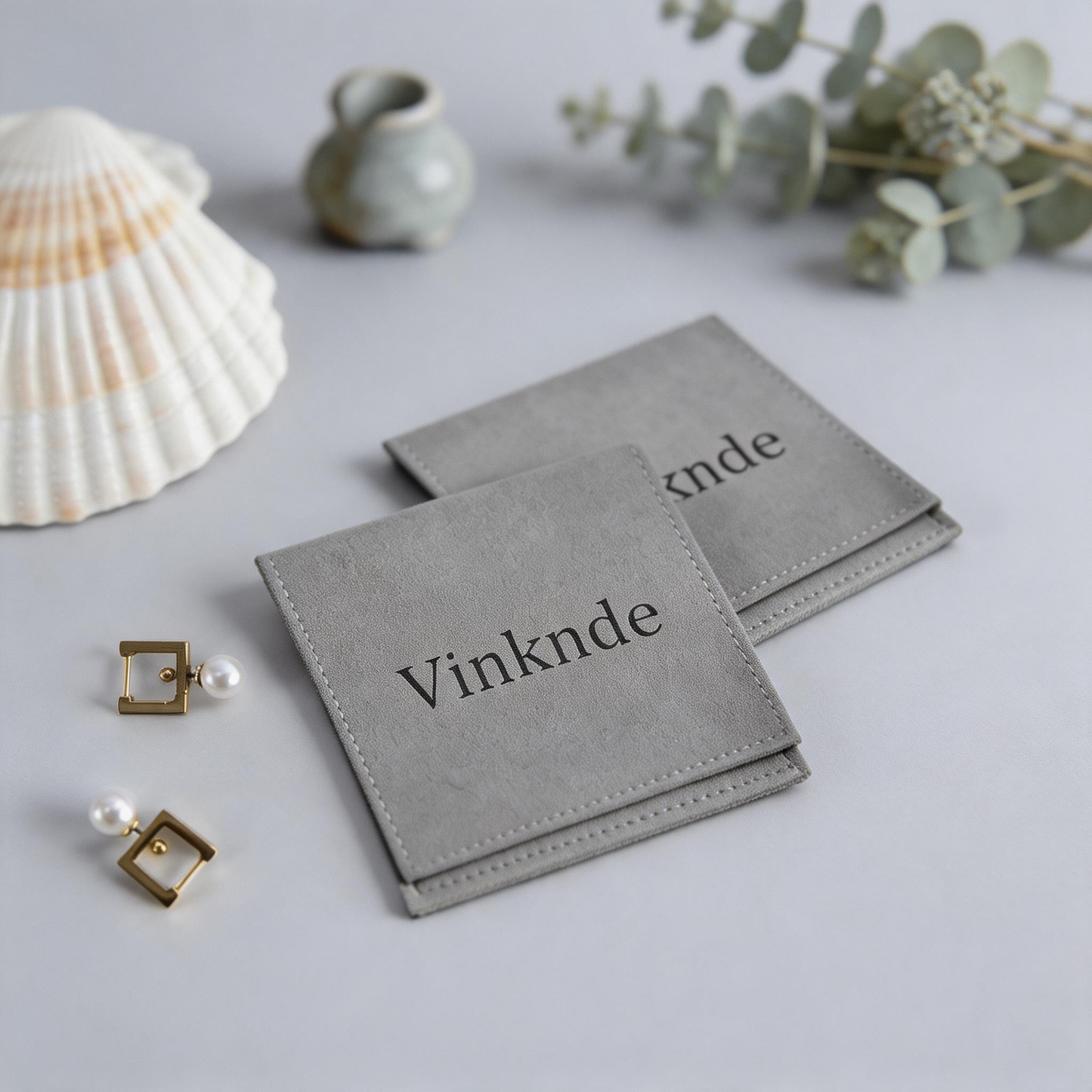50PCS Soft Suede Drawstring Pouches with Custom Logo, Jewelry Storage Bags, Anti-Scratch Gift Packaging