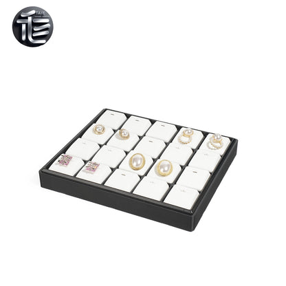 Stackable Plastic Jewelry Display Tray Organizer: 12 or 20 Slot Ring Stud Necklace Storage