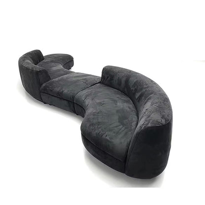 Italian light luxury creative curved corner semi-circle combination leather sofa living room high-grade reception size villa