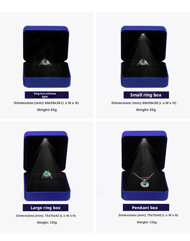 5pcs LED Jewelry Box with Bat Heart Ring for Gothic Proposal and Gift