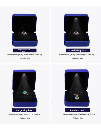 5pcs LED Jewelry Box with Bat Heart Ring for Gothic Proposal and Gift