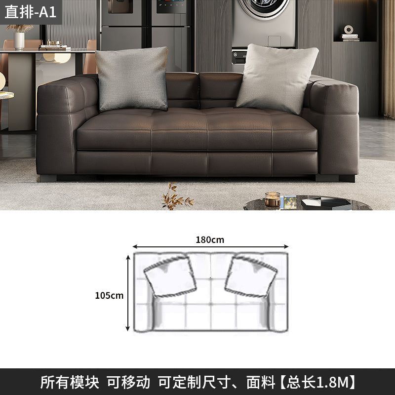 Italian minimalist leather sofa designer head layer cowhide living room modern simple BLAZER sofa