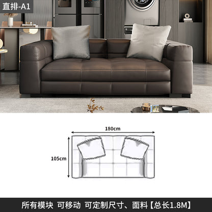 Italian minimalist leather sofa designer head layer cowhide living room modern simple BLAZER sofa