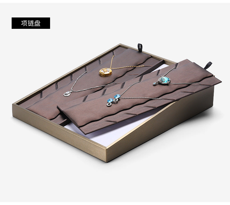 Inclined Jewelry Display Tray: Rings, Earrings, Necklaces, Pendants – Dual Position Stand