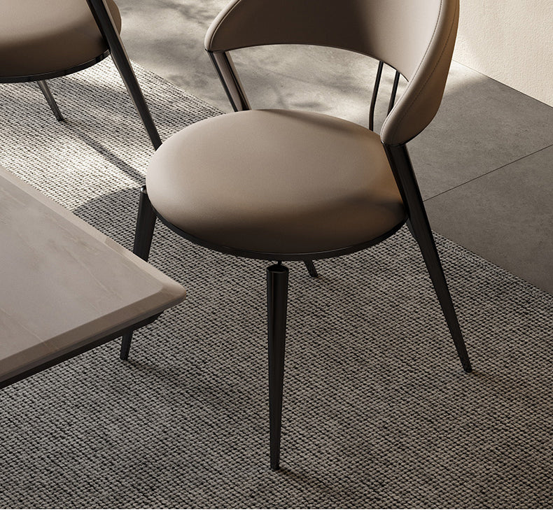 Designer Italian leather dining chair