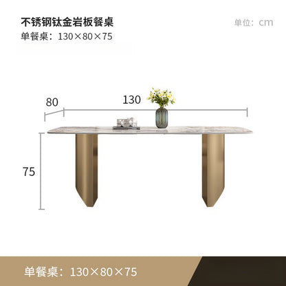Light luxury stainless steel light rock table