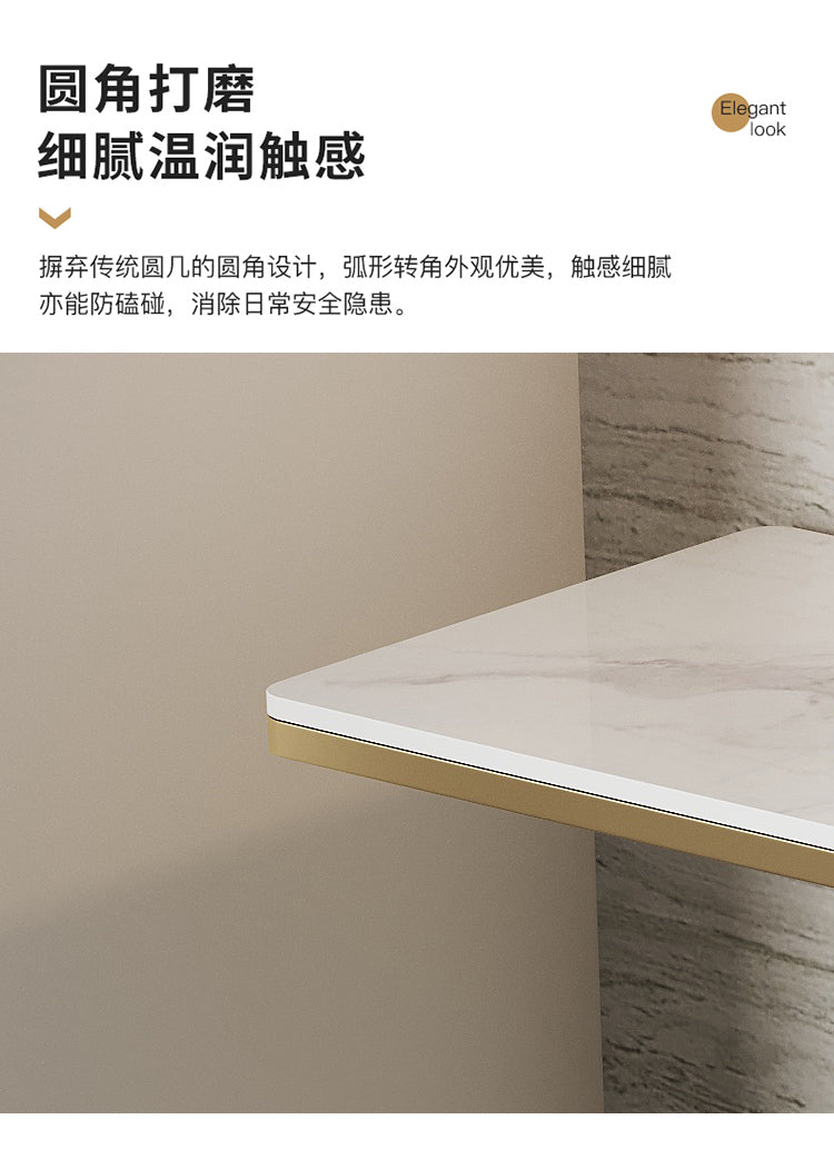 Creative rock slab entrance table Italian light luxury entrance cabinet entry corridor stainless steel modern simple entrance table
