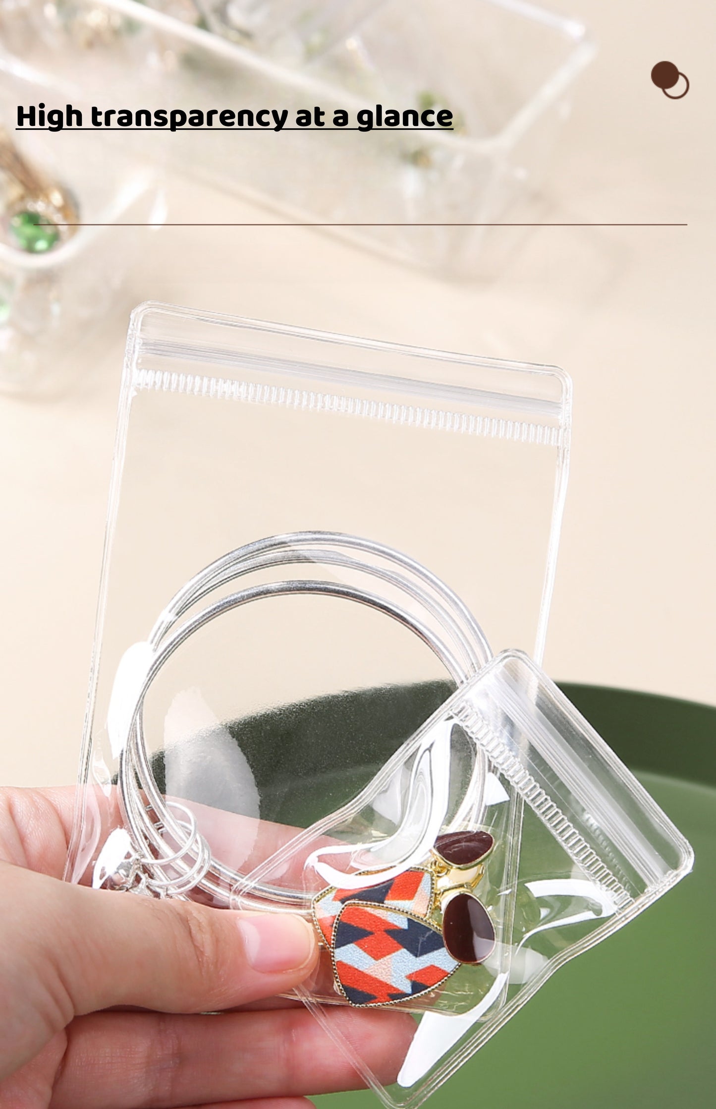 100pcs Clear PVC Zipper Pouch, Heavy Duty Travel Storage Bags for Earrings, Secured Display Case