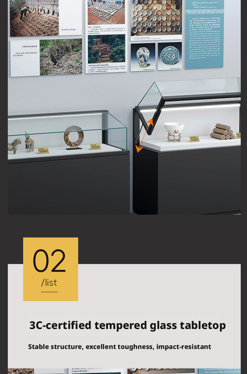 Lockable Display Case for Jewelry Store Glass Top Showcase