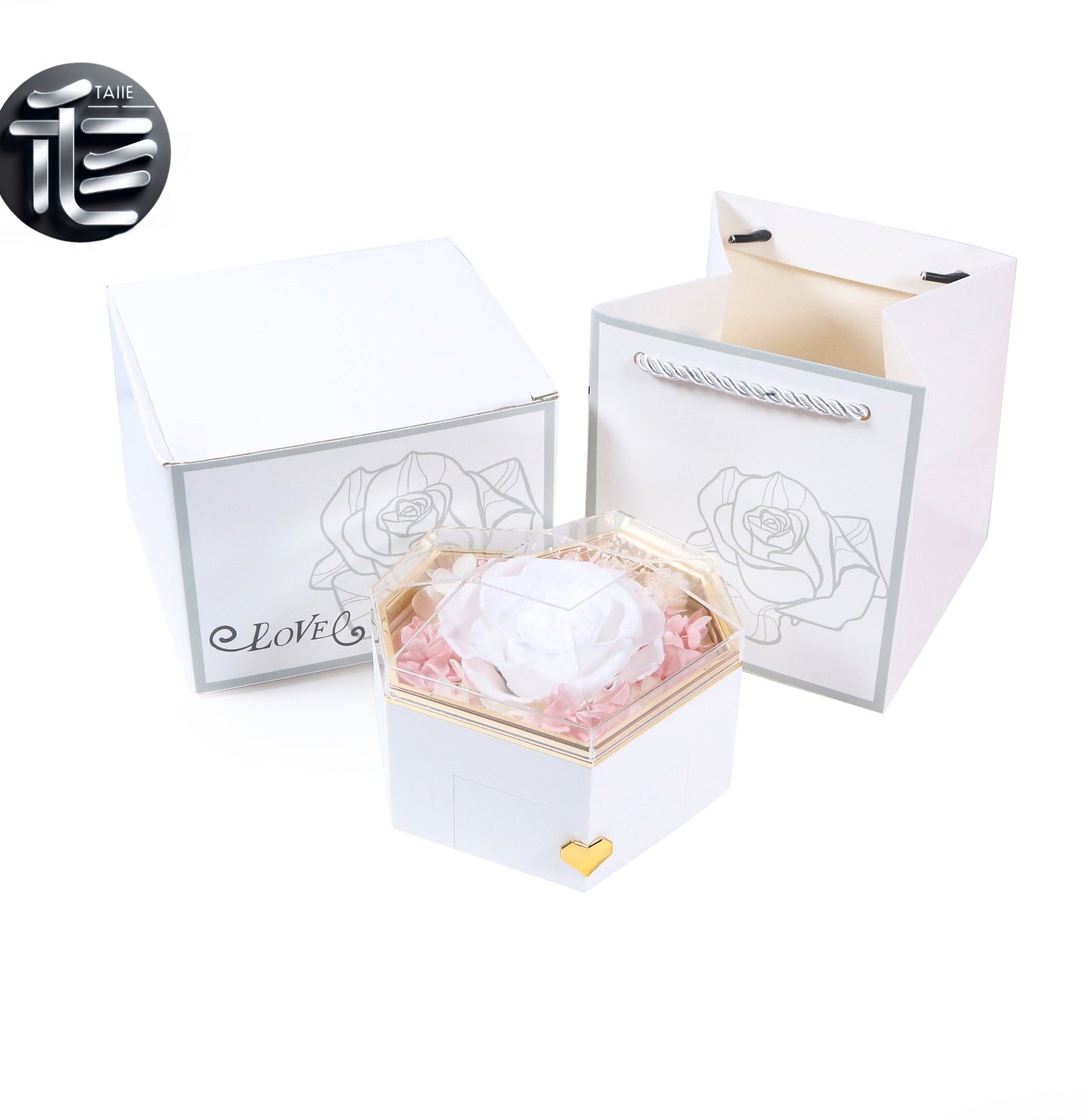 Engagement Ring Box Velvet – Wedding Ring Holder for Proposal, Luxury Heart-Shaped Jewelry Gift Box