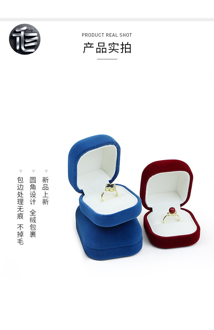 Engagement Ring Box Velvet – Wedding Ring Holder for Proposal, Luxury Heart-Shaped Jewelry Gift Box,Custom Jewelry Box for Small Business