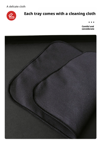 Lightweight Aluminum Tray with Clear Plastic Gemstone Box – Velvet-Flocked Sponge Insert,