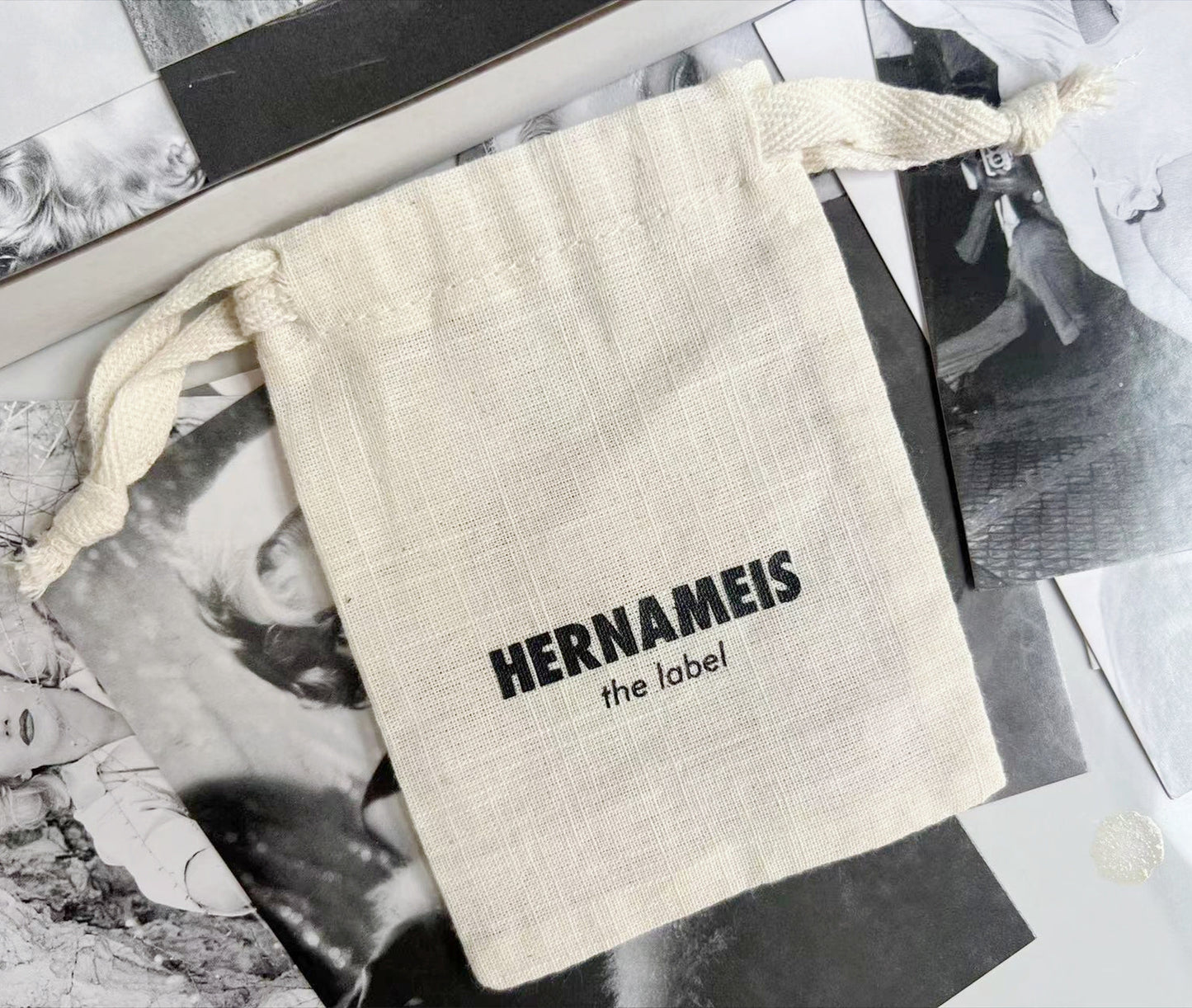 100PCS Custom Logo Cotton Jewelry Pouches, Personalized Drawstring Gift Bags