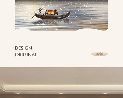 Fortune tree light luxury living room decorative painting new Chinese style back with back-up sofa background wall hanging painting advanced sense landscape painting