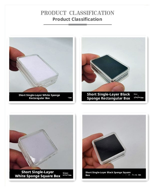 50PCS Small Plastic Gemstone Storage Box, Clear Cabochon Container for Rhinestones, Jewelry Making Organizer Case