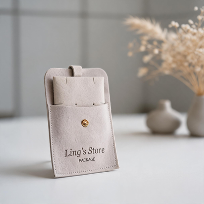 50PCS Luxury Suede Jewelry Gift Bags, Custom Logo Pouches, Personalized Velvet Packaging