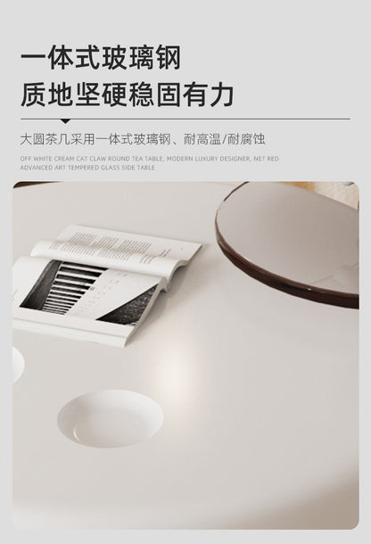 Simple modern coffee table net red living room cream coffee table cat claw small apartment light luxury style combination of new round
