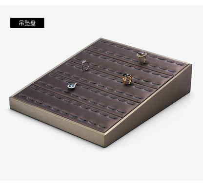 Inclined Jewelry Display Tray: Rings, Earrings, Necklaces, Pendants – Dual Position Stand