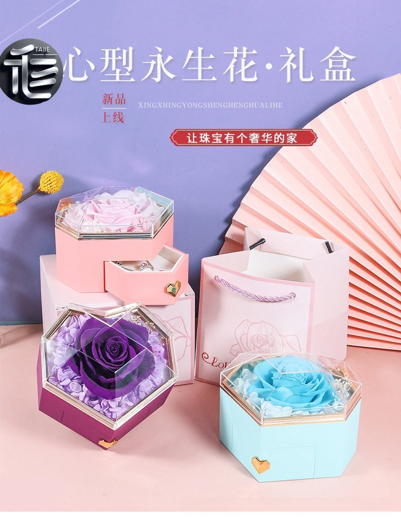 Engagement Ring Box Velvet – Wedding Ring Holder for Proposal, Luxury Heart-Shaped Jewelry Gift Box