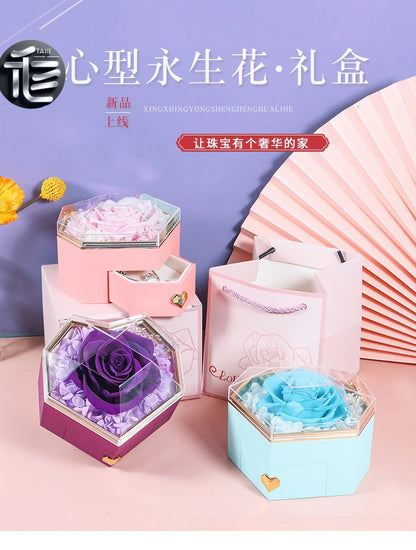 Engagement Ring Box Velvet – Wedding Ring Holder for Proposal, Luxury Heart-Shaped Jewelry Gift Box