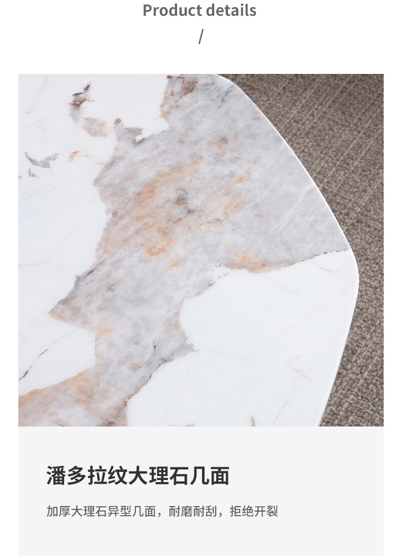 Italian minimalist solid wood coffee table Pandora marble creative home living room coffee table